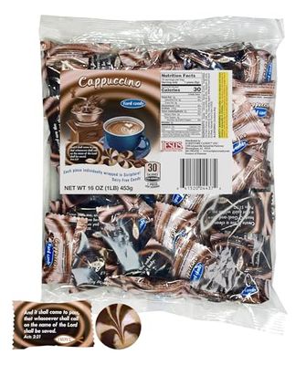 Scripture Candy, Coffee Cappuccino Flavored Hard Candy 1 Pound Bag, 75 Pieces