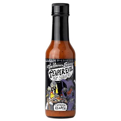 Torchbearer Sauces Reaper Evil Carolina Reaper Hot Sauce, 5 FL Oz, Heat Level 9 - Extra Hot and Spicy - All Natural, Extract-Free, Made in USA