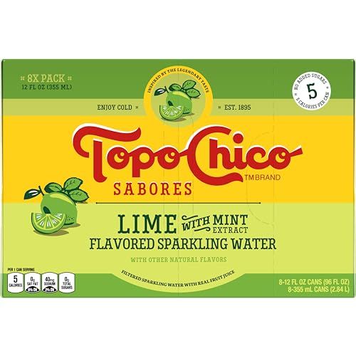 Topo Chico Sabores Lime with Mint Extract 12oz 8pk
