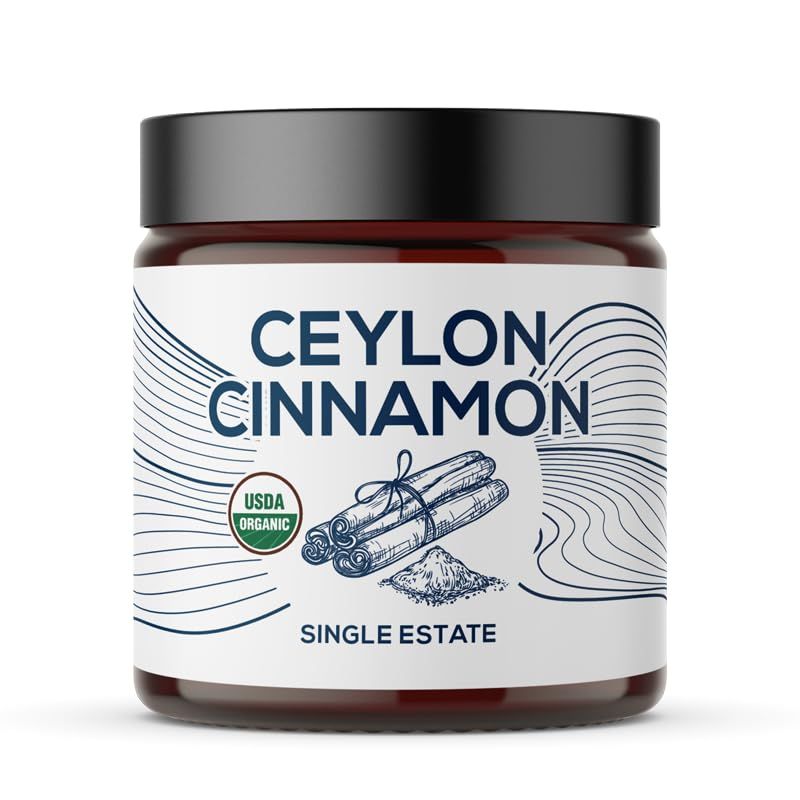 One Farm by WAAYB Organic Ceylon Cinnamon, Single Estate, Freshly Ground Premium Sri Lanka Cinnamon, Non-GMO, Fair-Trade &amp; Gluten Free in Resealable Jar for Cooking, Smoothies, Lattes &amp; Tea