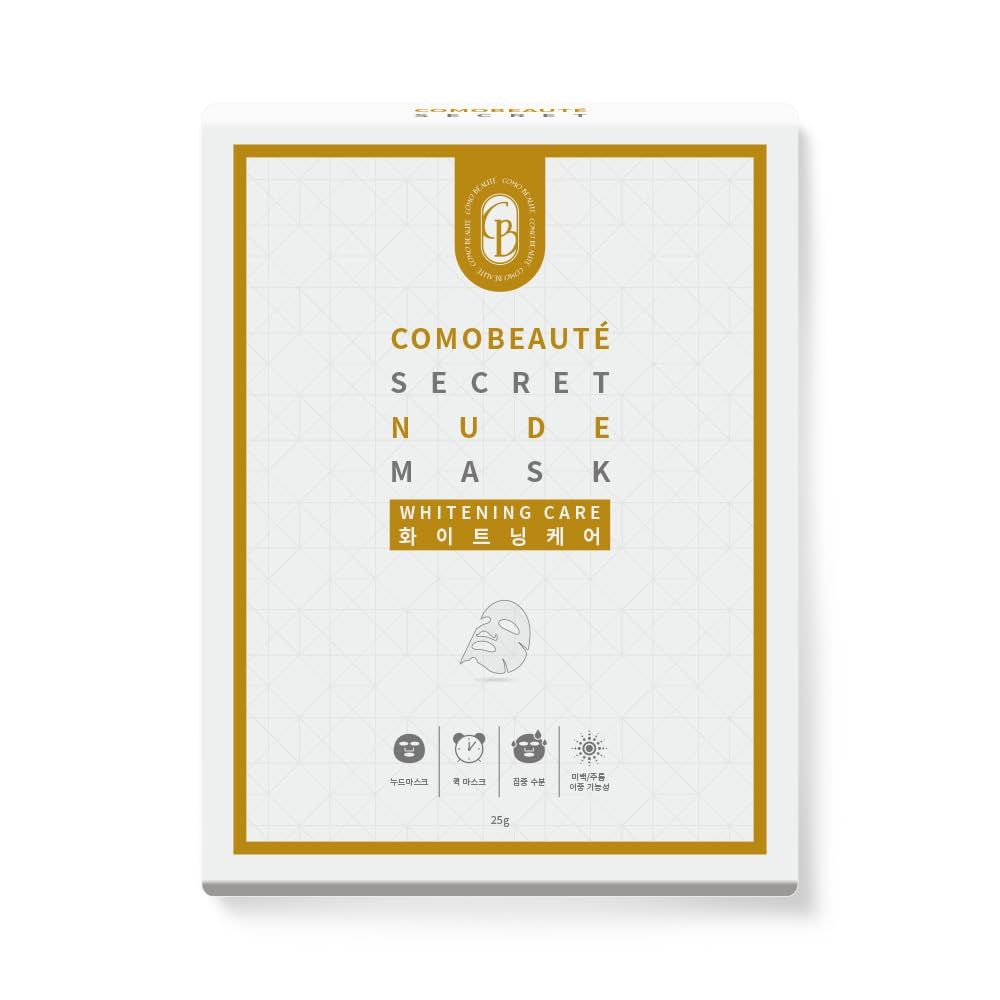 MissDragon COMOBEAUTE Brightening Facial Mask (10 Pack) - Korean Skincare Brightening Facial Sheet Mask Cica Hyaluronic Acid Niacinamide Adenosine
