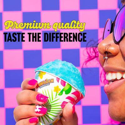 Hawaiian Shaved Ice Blue Cotton Candy Syrup - Nut Soy Dairy Free - Flavor Fluffy &amp; Crunchy Snow Cones - Shelf Stable - Makes 8 Servings - 16 ounces