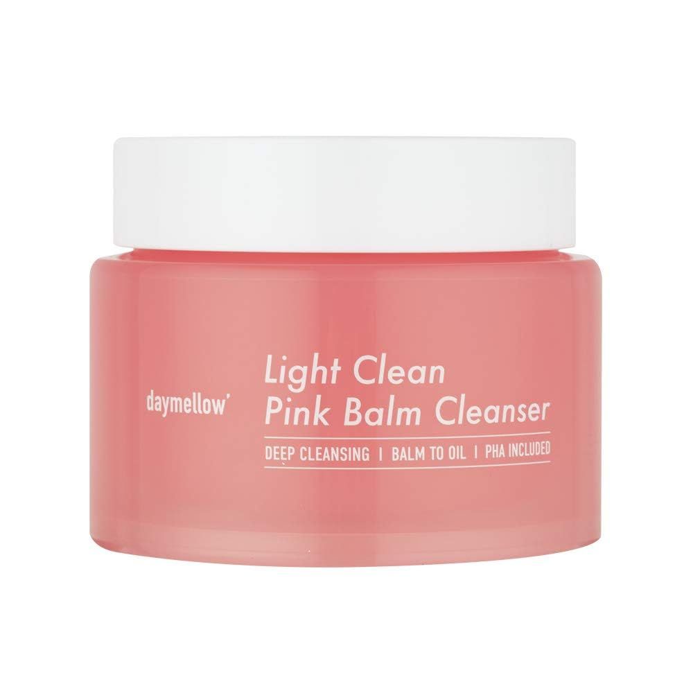 daymellow Light Clean Pink Balm Cleanser 3.04fl.oz/90ml, Face Cleansing Balm, Deep Cleanser, Makeup Remover, Pore Cleansing, Gentle Exfoliating, Moisturizing, Blackhead Remover, Korean Skincare