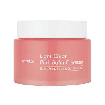daymellow Light Clean Pink Balm Cleanser 3.04fl.oz/90ml, Face Cleansing Balm, Deep Cleanser, Makeup Remover, Pore Cleansing, Gentle Exfoliating, Moisturizing, Blackhead Remover, Korean Skincare