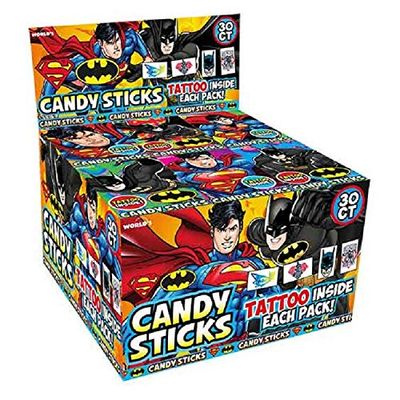 Batman &amp; Superman Candy Sticks 30 Count