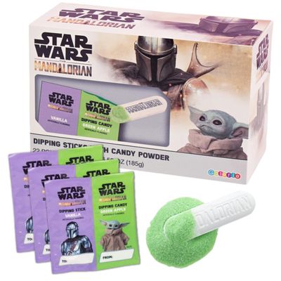 Star Wars Lick &amp; Dip Mandalorian Dipping Sticks with Candy Powder, Individually Wrapped Shareable Candies for Birthday Parties 18 Count