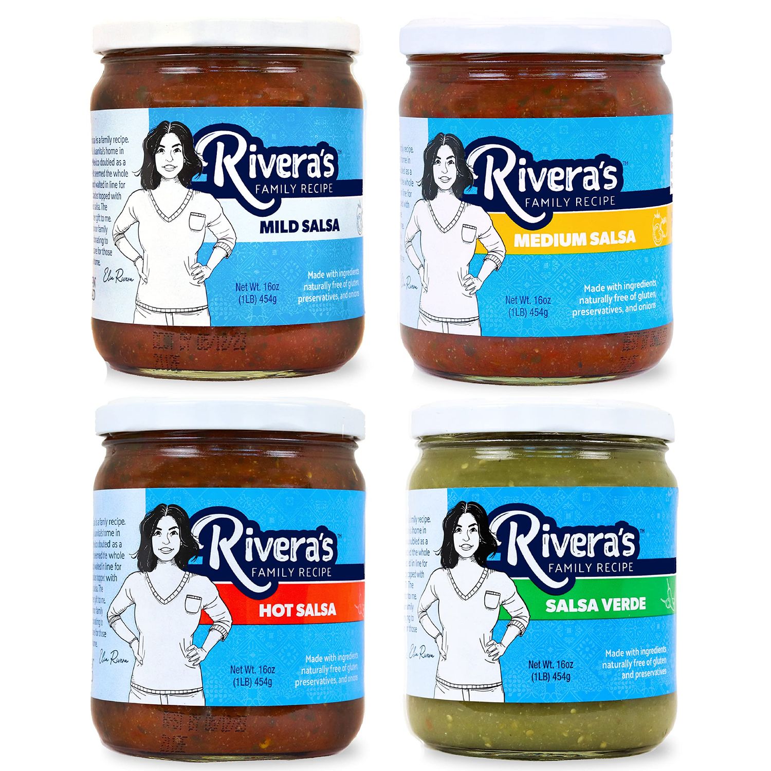 Riveras Family Recipe Salsa (Mild, Medium, Hot, &amp; Salsa Verde)