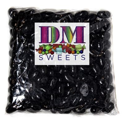 DM Sweets Jumbo Extra Large Fresh Chewy Black Licorice Jelly Beans - 1.5 lbs