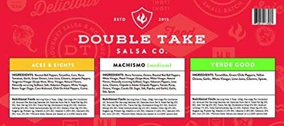 Double Take Salsa Gourmet Variety 3-Pack, Aces &amp; Eights Sweet Corn, Machismo Medium Chipotle, Verde Good Green Chile Salsas