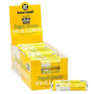 Regal Crown Sour Lemon Hard Candy Rolls Old Fashioned Sour Lemon Candy Traditional Lemon Candy Brought To You By Iconic Candy 24 Count