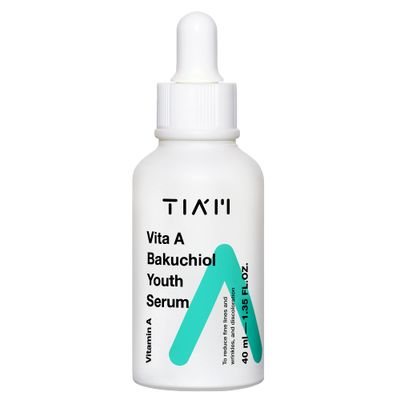 TIAM Vita A Bakuchiol Youth Serum, 1.35 fl oz, Anti-Aging Serum for Wrinkles &amp; Dark Spots, Enhances Firmness &amp; Elasticity, Retinol Alternative for Sensitive Skin, Korean Skin Care