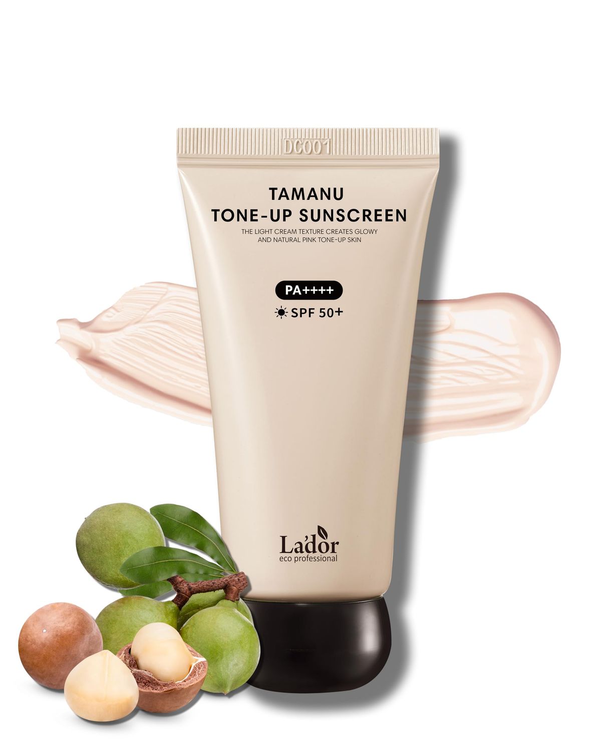 La&#39;dor Tamanu Daily Sheer Glow Tinted Tone-up Face Sunscreen Moisturizer UV Protector Hydrating Non-greasy Makeup Primer SPF 50 PA Sun Protection Korean Skincare
