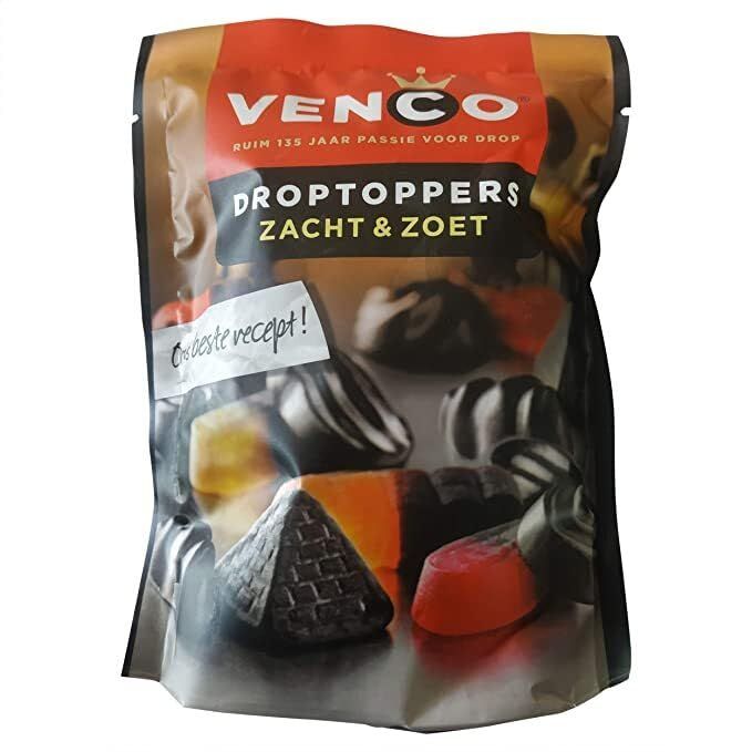 Venco Dutch Licorice Droptoppers Soft &amp; Sweet Blend 215g / Zacht &amp; Zoet 7.58 ounce