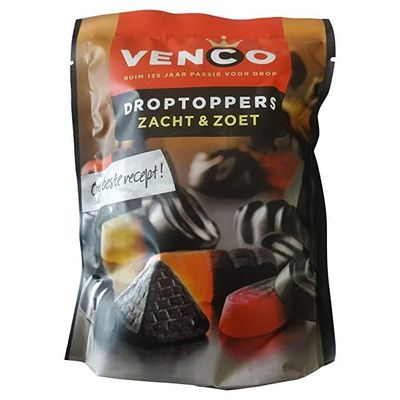 Venco Dutch Licorice Droptoppers Soft &amp; Sweet Blend 215g / Zacht &amp; Zoet 7.58 ounce