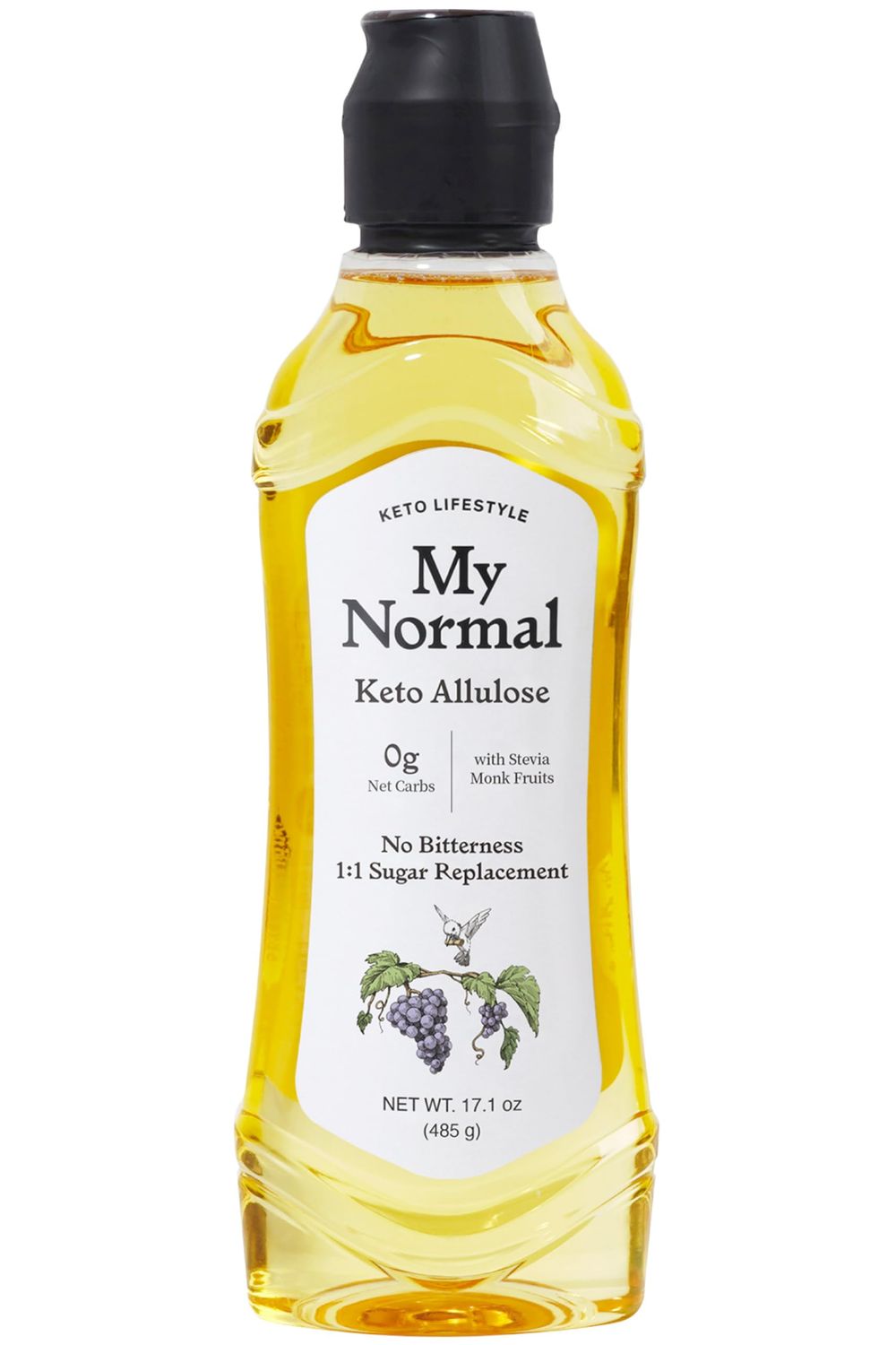 My Normal Keto Allulose 17.10 oz - Allulose 99.52%, Monk Fruit, Stevia Blend Thin Syrup, Zero Calorie Sweetener, 1:1 Sugar Substitute, Low Glycemic, Gluten Free, Zero Net Carbs, Zero Sugar