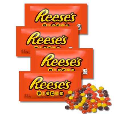 Classic Full Size Candy &amp; Candy Bar Gift Packs By Lyza&#39;s Sweets &amp; Treats (Pack of 4, Reese&#39;s Pieces)
