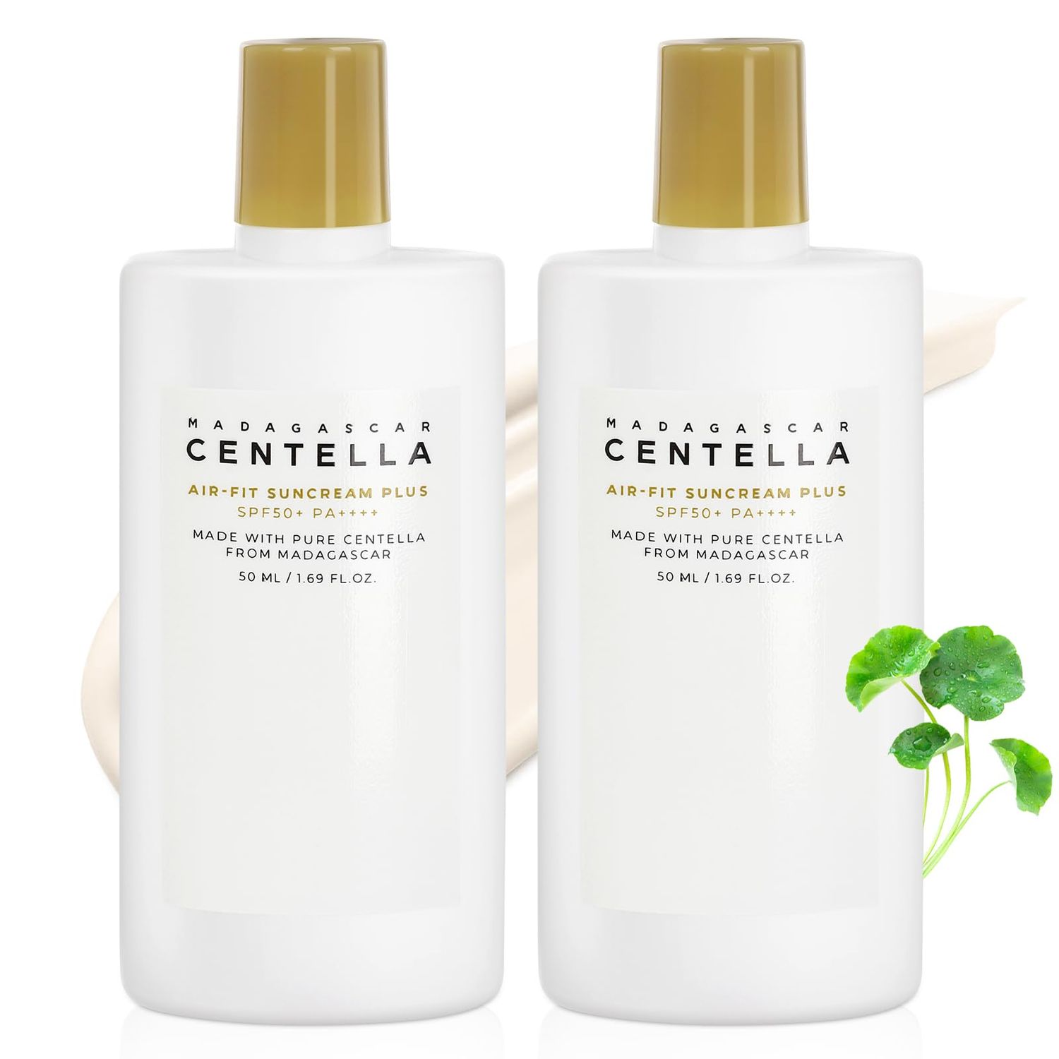 2PCS Centella Sunscreen SPF 50, 50ML Sunscreen Face Serum, Korean Skincare, Daily UV Defense Sunblock Summer for Face, Travel Essentials for Black Girl