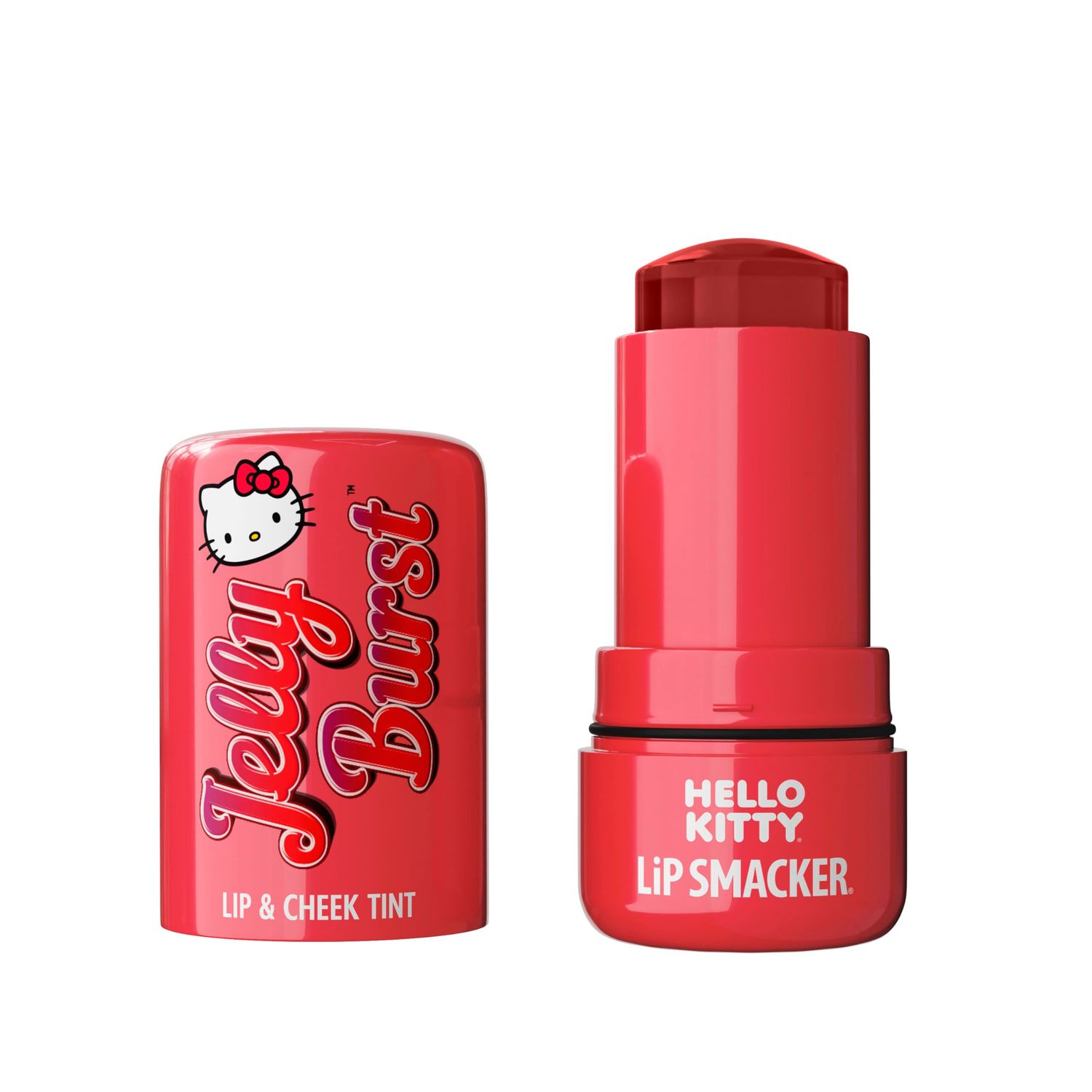 Lip Smacker Hello Kitty So Jelly Lip &amp; Cheek Tint, Moisturizing Sheer &amp; Buildable Color, Fun Bouncy Jelly Texture, Sweet Apple Flavor - Apple