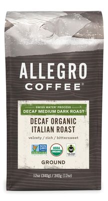 Allegro Coffee Decaf Organic Italian Roast Ground Coffee, 12 Ounce (Pack of 1)