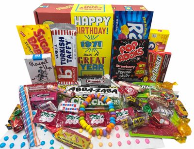 RETRO CANDY YUM 1971 54th Birthday Gift Box of Nostalgic Candy Mix from Childhood for Men and Women Turning 54 Years Old Born 1971 - Jr