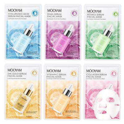 GUOYAOLIFU Face Masks Skincare, 6 Pack Sheet Face Masks, Gentle &amp; Nourishing Skincare for All Skin Types, Suitable for Sensitive Skin, Bulk Facial Mask Set for Women &amp; Face Spa