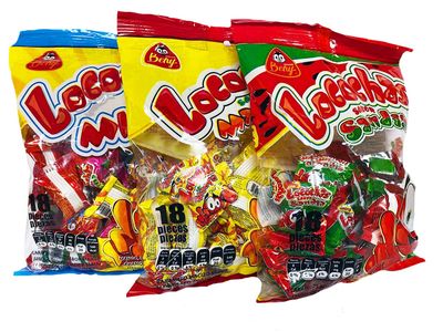 BENY LOCOCHAS PEG BAG HARD CANDY WITH CHILI POWDER CENTER 5.1OZ 18PCS (MIX)