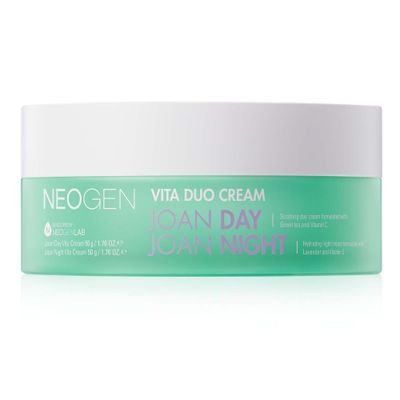 NEOGEN x JOAN KIM Vita Duo Cream Joan Day &amp; Joan Night (100 g / 3.52 Oz) - Brightening &amp; Hydrating &amp; Soothing Day and Night Cream with Vitamin C, Green Tea and Lavender - Korean Skin Care