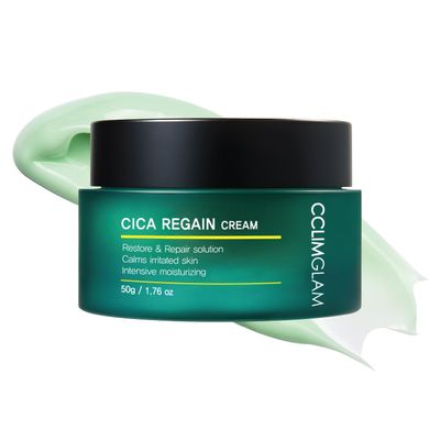 CCLIMGLAM CICA Regain Cream 50g(1.76Oz), Vegan Mild Skin Hydrating Cream for Sensitive, Clean Beauty, Korean Skin Care