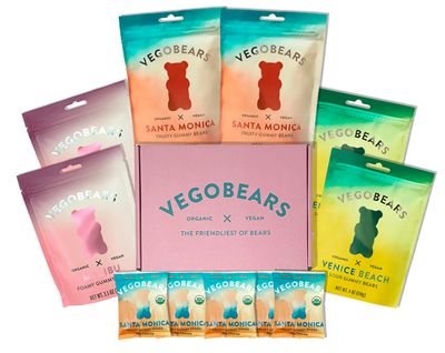 Vegobears Gift Box Vegan Gummy Bears Variety Pack - Organic Gummy Bears, Vegan Gummies, Organic Candy, Vegan Candy Gift Box, Gelatin-Free Gummies