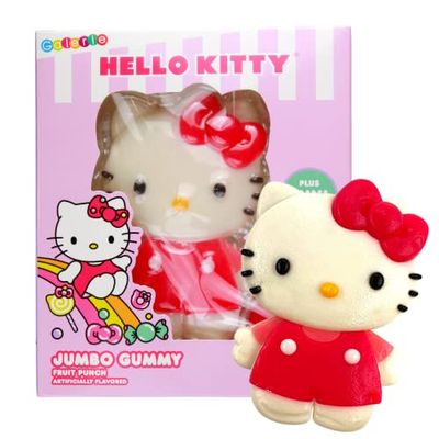 Galerie Hello Kitty Jumbo Gummy, Fruit Punch Flavored Chewy Candy, Girls Easter Basket Stuffer Gift, 6 Ounces