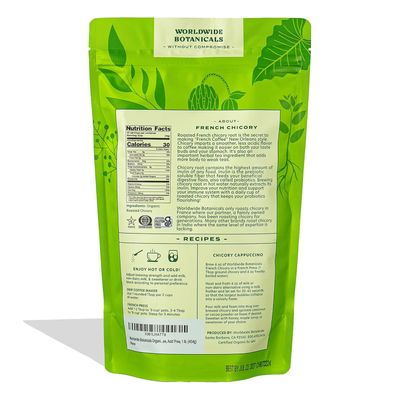 Worldwide Botanicals French Chicory Root, 1 Pound - Brew Like Coffee, Blend Roasted Chicory Root With Coffee, Prebiotic, Acid Free, Caffeine Free, Kosher