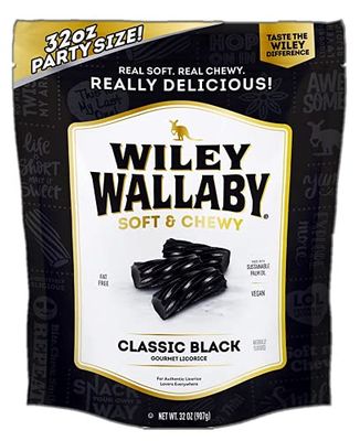 Wiley Wallaby Classic Black Licorice, 32 Ounce Resealable Bag