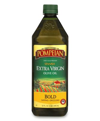 Pompeian Spanish Bold Extra Virgin Olive Oil, Contains Polyphenols, First Cold Pressed, Strong, Fruity Flavor, Perfect for Dipping and Drizzling, 32 FL. OZ