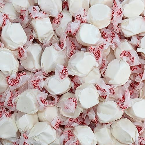 Vanilla Salt Water Taffy - Individually Wrapped Assorted Flavors - Old Fashion Saltwater Taffy Candy Bulk, by Queen City Candy Cave (1 Pound)
