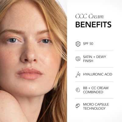 CLE Cosmetics CCC Cream (Neutral Medium 206 / SPF 50) - Color Correcting CC Cream with Sunscreen - Lightweight, Hydrating, Light to Medium Coverage Foundation - BB & CC Cream Hybrid - 1 fl oz