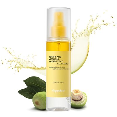 VEGANIFECT Vita C Mist, Glow Mist for Dewy Skin, Makeup Setting Spray for face, Korean Skin Care, Vegan, 3.38 Fl Oz