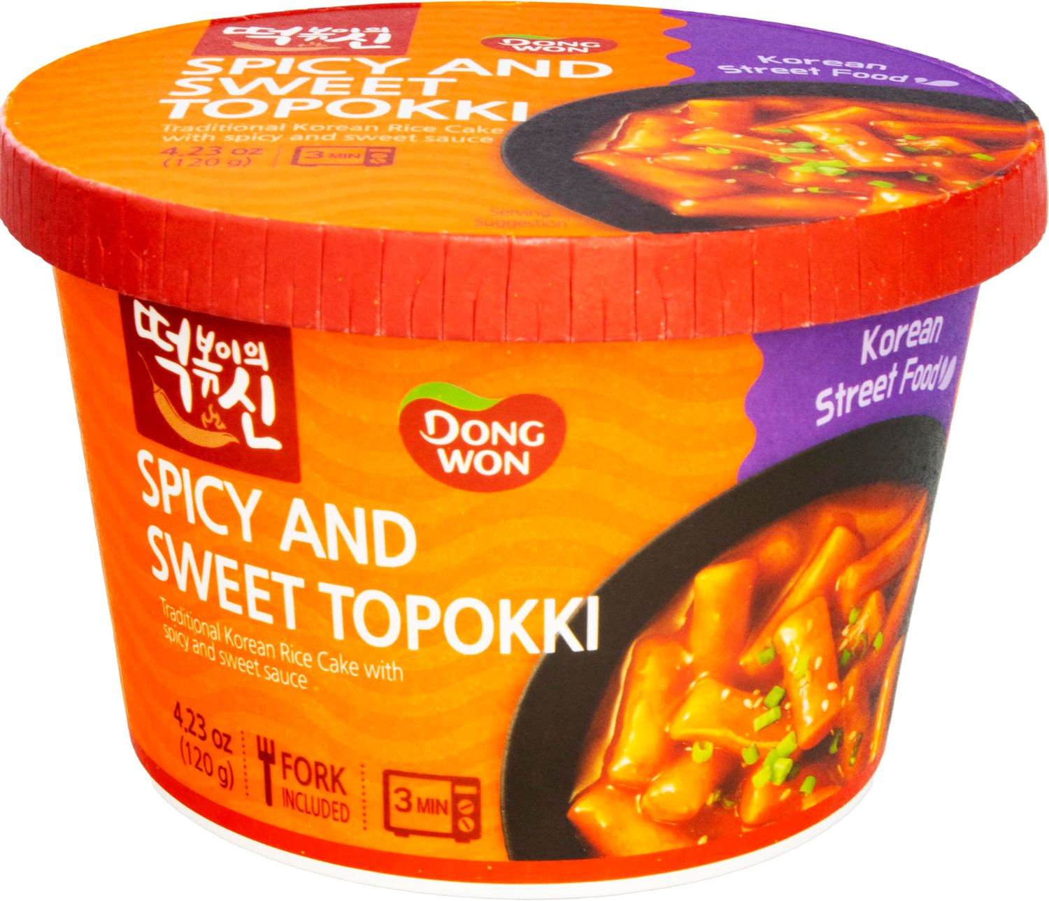 Dong Won Sweet &amp; Spicy Sauce Tokbokki In Cup, 4.23 Ounces (Pack Of 8)