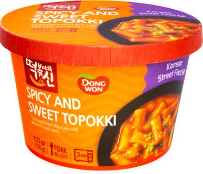 Dong Won Sweet &amp; Spicy Sauce Tokbokki In Cup, 4.23 Ounces (Pack Of 8)