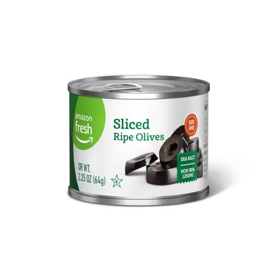 Amazon Fresh, Black Ripe Sliced Olives, 2.25 Oz (Previously Happy Belly, Packaging May Vary)