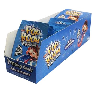 Tiltay Pop Boom - Sour Blueraspberry Flavor Popping Candy with display box 24 packs