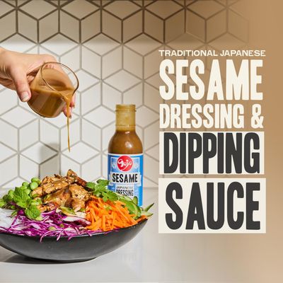 Gojo Sesame Dressing & Dipping Sauce - Authentic Japanese Gomadare, Nut-Free, Perfect for Salads, Dumplings, Hibachi, Hot Pots & Protein Dips, 12oz - 3 pack