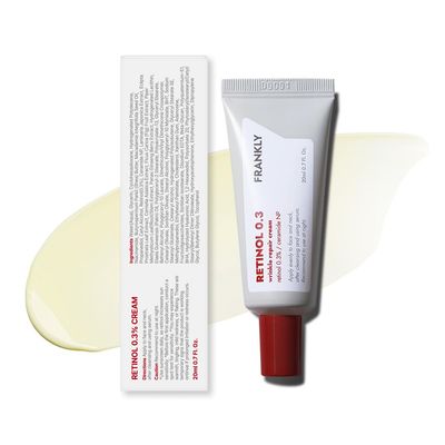 FRANKLY Retinol 0.3% Cream, 0.7 fl oz - Intensive Retinol Night Cream Retinol, Ceramides &amp; Natural Ginseng Anti-aging, Wrinkles Care, Reduces Congestion and hyperpigmentation Korean Skin Care