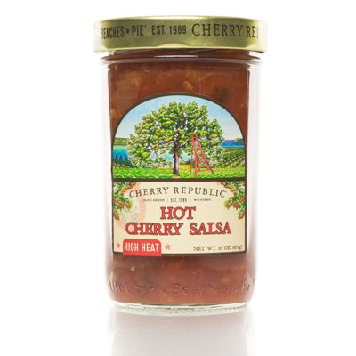 Cherry Republic Hot Cherry Salsa - Chunky Sweet &amp; High Heat Spicy Jalapeo Sauce (16 Oz Jar)