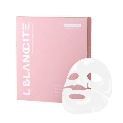 L Blanccite Vegan Collagen Mask - Korean Skincare for Deep Moisture, Pore Minimizing, Skin Firming, Glow &amp; Radiance, Hydrating Face Mask, 35g X 4EA