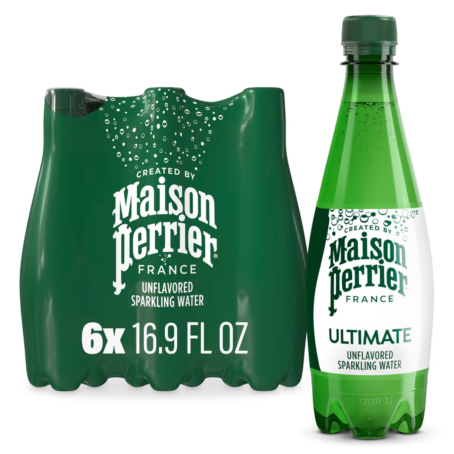 Maison Perrier Ultimate Sparkling Water, 16.9 FL OZ Plastic Water Bottle