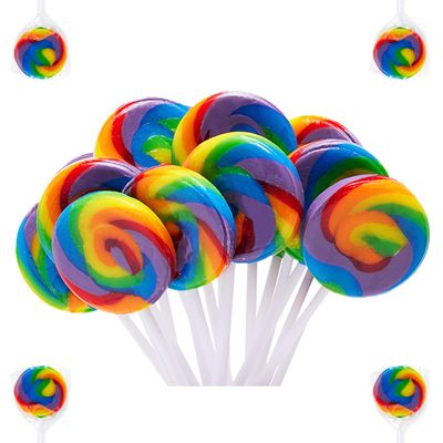 LIDATREE 1.5&quot; Swirl Lollipop, Rainbow Lollipops Individually Wrapped Bulk, Kid&#39;s Lollipops Candy for Birthday, Mixed Fruit Flavor 12 Pack