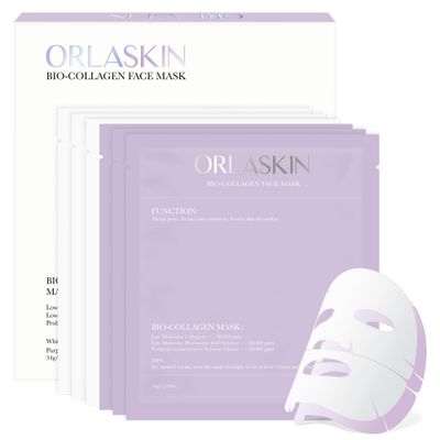 ORLASKIN 6PCS Collagen Face Mask Overnight Bio-Collagen Real Deep Mask Skincare Deep Collagen Anti Wrinkle Lifting Mask for Pore Minimizing Firming Elasticity and Wrinkle(3pcs White&amp;3pcs Purple)