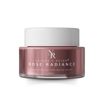 Nature&#39;s Reign Rose Radiance Moisture Cream Snow Mushroom &amp; Green Tea Extract Intense Hydration with Natural Antioxidants Korean Clean Beauty Luxury Herbal Skincare 30 ml.
