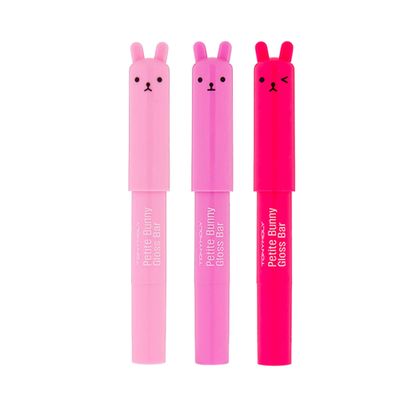 TONYMOLY Petit Bunny Lip Gloss for Women, Easter Basket Stuffer, Long Lasting Lip Crayon, Korean Lip Gloss, Vitamin E Enriched, Soften &amp; Moisturize Lips, 3 pk