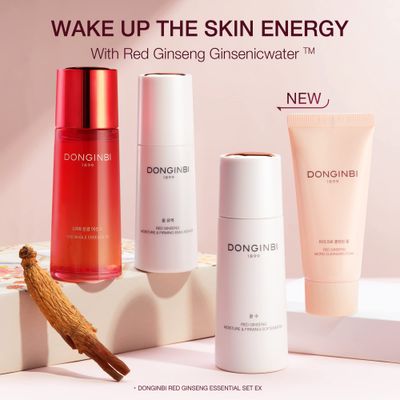 Donginbi Red Ginseng Essential Care Set - Easter Basket Essentials, Korean Red Ginseng Skin Care Routine Kit, Skin Moisturizing for All Skin Types, Korean Skin Care